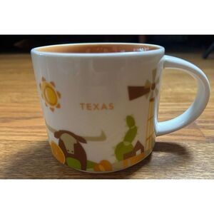 Starbucks You Are Here Collection Texas State 2015 Coffee Mug Cup Longhorn Bull
